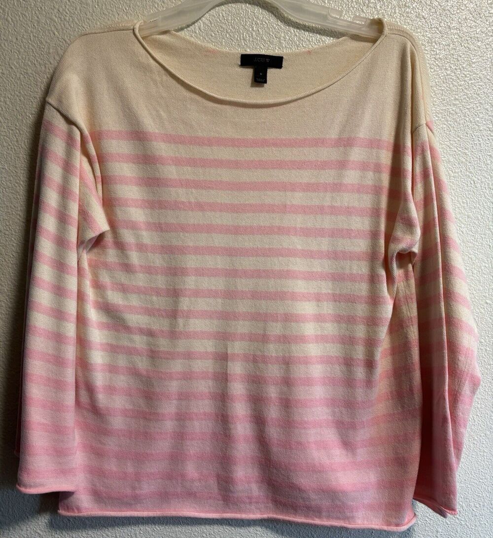 J.Crew Sweater Dip Dye Striped Bell Sleeve Boat neck Coquette Girly Women’s Sz S